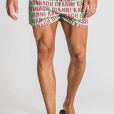 Green Typo Swimshorts