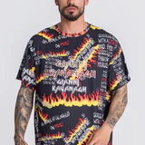 Multicolor Burning Summer Oversized Tee
