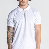 White Clone Zip Polo